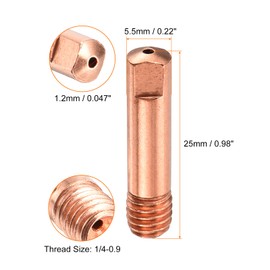 sourcing map 10pcs MIG Welding Gun Contact Tip 0.047" Copper MIG Welder Contact Tips Welding Gun Replacement Accessories for MB-15AK MIG Welding Torch
