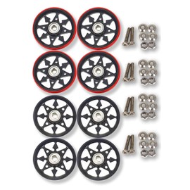 mokedo-factory Mini 4WD Roller, 0.75 inch (19 mm), Aluminum Bearing Roller, Set of 8, Crystal Arrow Design, Built-in 520 Bearings, All Aluminum, Plaring, Mokedo Factory (Black)