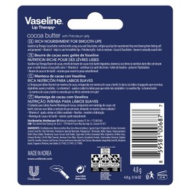 Vaseline Lip Therapy Cocoa Butter Lip Balm, 6 Pack