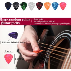 iDopick Guitar Capo, 3in1 Zinc Metal Capo for Acoustic and Electric Guitars with Pick Holder and 5 Picks,Ukulele,Mandolin,Banjo,Guitar Accessories (Black)