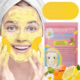 Turmeric Kojic Acid Exfoliating Cleansing Pads, Kurkuma-Kojisäure-Reinigungspads, Peeling,Unclog Poren, reinigungspads gesicht, Hilft Balance Haut Öl und Wasser (40 Pads)