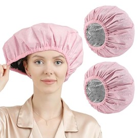 Yizijizi Tejido Capas Este Gorro Ducha Presenta Una Construcción Dos Capa Exterior Hecha Tela Eva Impermeable Interior Forrada Material Papel Aluminio