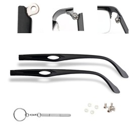 QYAJS Glasses Frame Replacement Temple Arm Eyeglasses Repair Replacement Temple Eyewear TR 90 Frame Arms and 3-in-1 Screwdriver