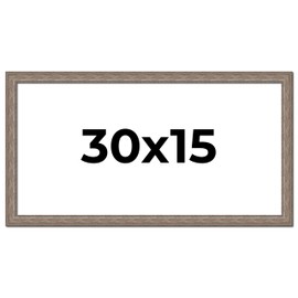 30x15 Frame Real Pine Wood | Walnut Complete Wood Picture Frame with UV Protection Acrylic, Foam Board Backing, & Hanging Hardware for Horizontal or Vertical Display