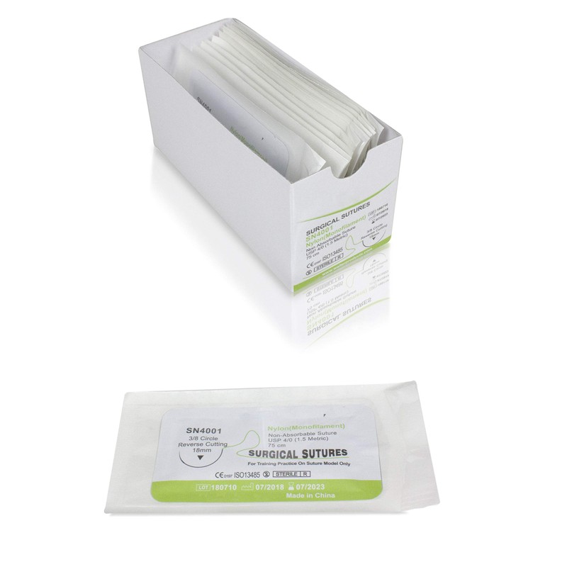 Isaac Technologies IC-SNK15 75cm NYLON Surgical Suture Thread W Curved