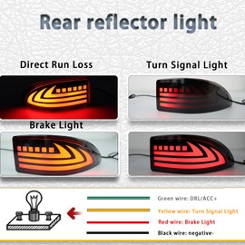 PGTOPONE Upgrade LED Rear Bumper Reflectors Light Fog Brake Tail Lamps Compatible with Lexus Gen2 2006-2012 IS IS250 IS300 IS350 IS200t is-F Replace OEM Stock Reflector Turn Signal Light (Smoked)