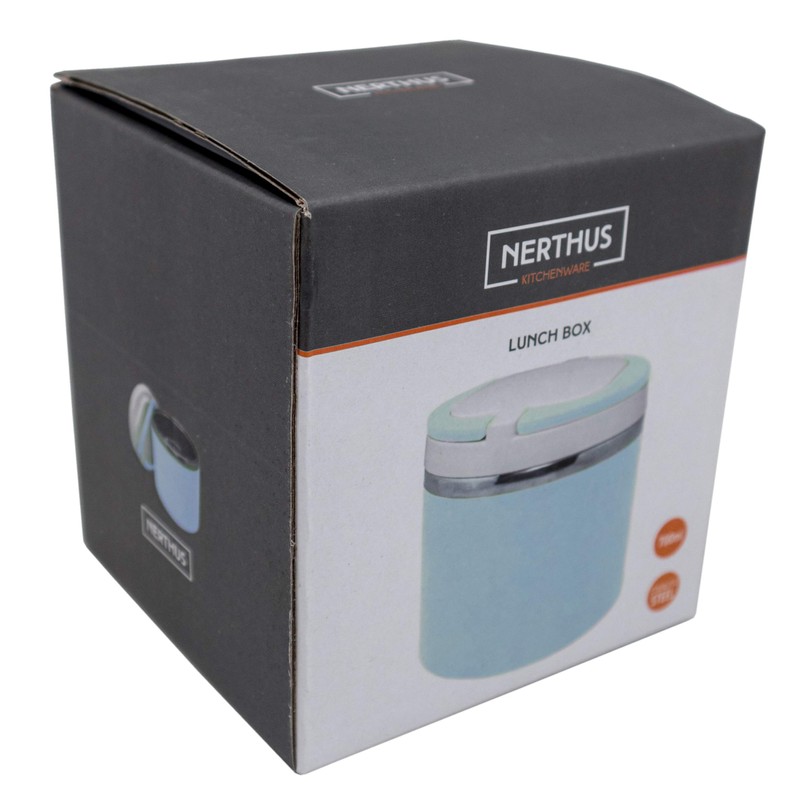 Nerthus FIH 753 Insulated Children's Lunch Box Stainless Steel Blue