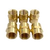 6Pcs 3/8" NPT Brass Pipe Fittings,3/8 NPT Double Female Threaded