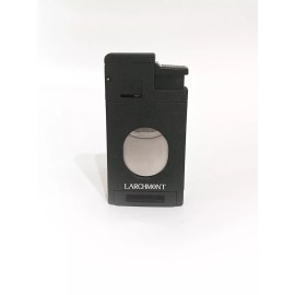 Larchmont Cigars Lighter Triple Jet Flame Torch with Cigar Straight Cutter Gift Box Black