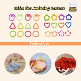 Metal Stitch Markers,Colorful Crochet Stitch Markers,Knitting Stitch Markers with Storage Case,Crochet Gift for Knitting Weaving Lovers (Round)