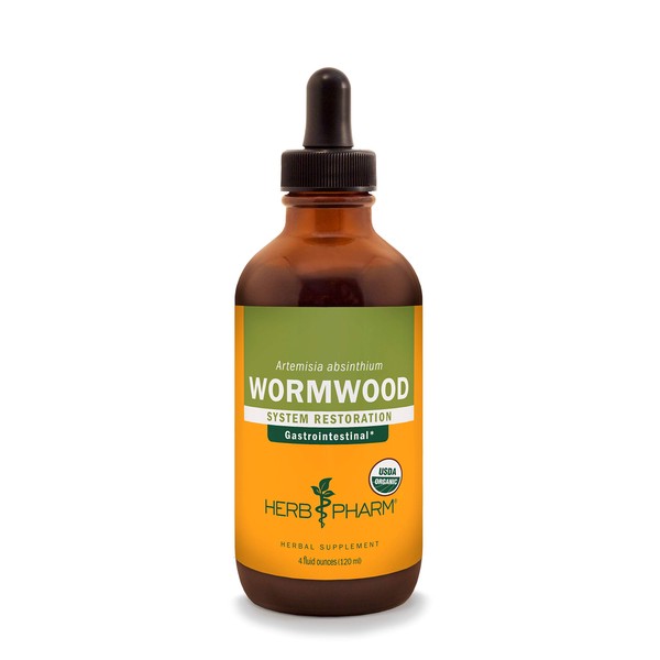 Herb Pharm Certified Organic Wormwood Liquid Extract for Digestive System Support - 4 Ounce