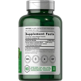 Horbäach Moringa Oleifera | 6000mg | 300 Powder Capsules | Non-GMO and Gluten Free Extract Formula | Complete Green Superfood