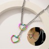 FDEETY Necklace for Women Girls Heart Pendant Punk Chunky Cuban