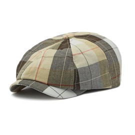 Punctualgood Plaid Newsboy Cap for Men Womens Classic Flat Ivy Cabbie Hat Golf Gatsby Cap Coffee