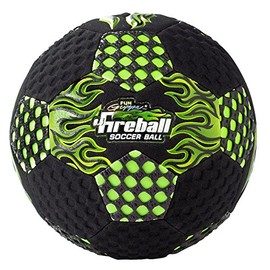 fun gripper 8.0 Fireball Neon Green Soccer Ball (Black) (Perfect for Indoors) W/Embossed Flames -Green Size (4) by: Saturnian 1