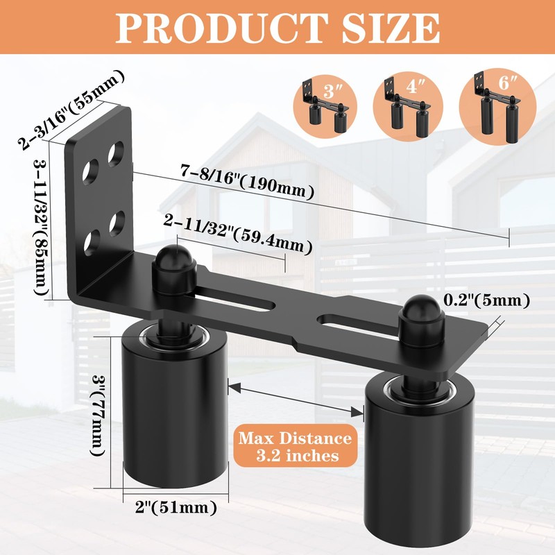 YogePote Sliding Gate Roller Guide, Slide Guide Wheels, Heavy Duty