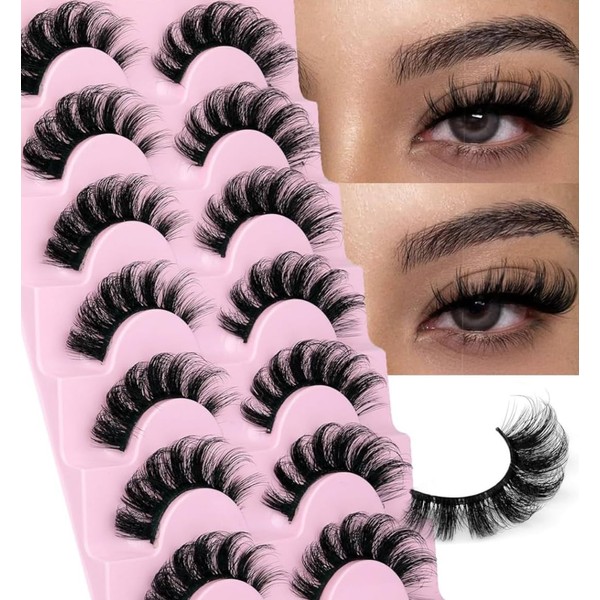 Generic 7 Pairs False Eyelashes Wispy Lashes Natural Look Fake
