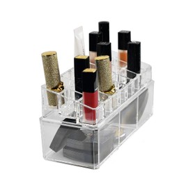 ARAD Organizador de cosméticos, contenedor de almacenamiento de acrílico para pintalabios y pinceles