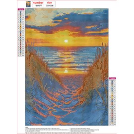 MXJSUA Sunset Diamond Painting for Adults, Beach Diamond Painting Full Drill Landscape Diamond Kits, DIY Diamond Rhinestone Cross Stitch Crystal Painting for Wall Decor 30x40 cm