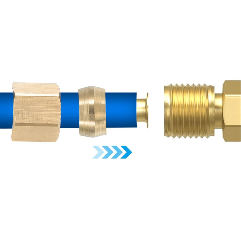 PATIKIL 120 Pcs Brass Compression Fittings Assortment Kit, 1/4" 5/16"