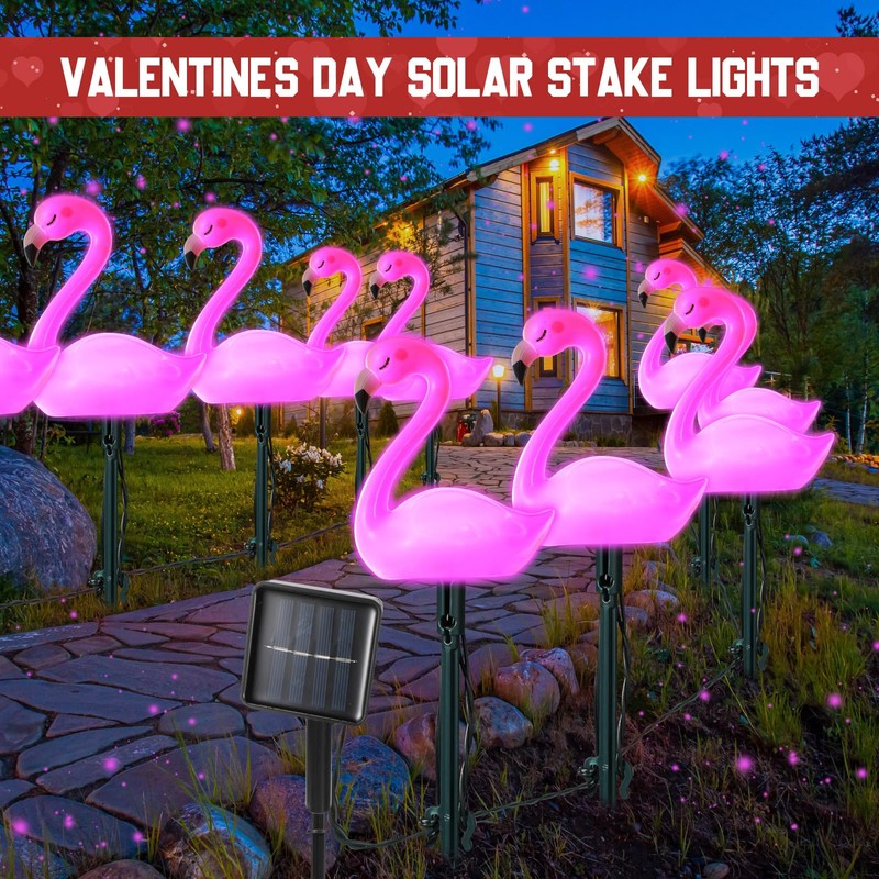 Tujoe 36ft Solar Stake Lights with 16 LED Solar Powered