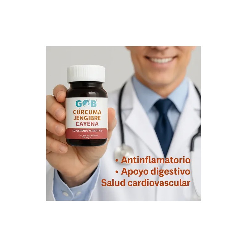 Cúrcuma, Jengibre, Cayena Polvo - 60 Cápsulas - Suplemento Sabor