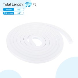 PATIKIL Weather Stripping Door Seal Strip, 1/2 Inch x 1/2 Inch x 10 Ft Self Adhesive Soundproof High Density Foam Tape Insulation for Door Window Air Conditioning, White