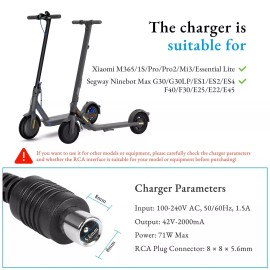 XVE For Segway Ninebot Kickscooter Bird 42V 71W AC Adapter BCTA+71420-170