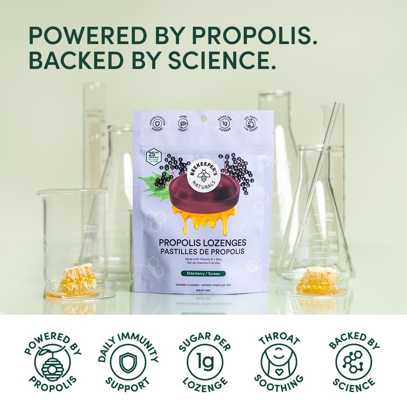 Soothing Honey Elderberry Cough Drops by Beekeeper's Naturals - Immune
