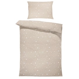 Totsy Baby Children's duvet cover 90 x 120 cm - children's bed linen set with pillowcase 60 x 40 cm in cotton Beige with white stars