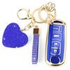 Key Fob Cover with Diamond Keychain for Women, Car Key