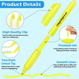 Highlighters Bulk - Quick-Dry No Bleed Markers for Office Classroom School Supplies Adults Kids Teachers Students (Yellow, 60)