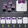 HAWSON Graceful Square Purple Crystal Man Tuxedo Cufflinks Shirt Studs
