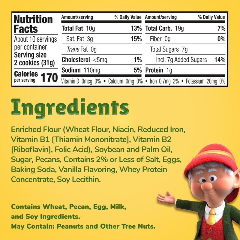 Keebler Sandies Shortbread Cookies, Pecan, 11.3oz