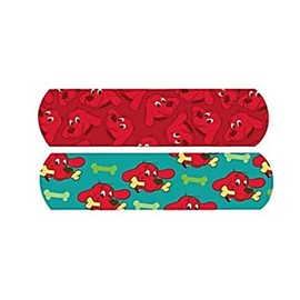Dukal DER 15960 Clifford The Big Red Dog Adhesive Bandage, Stat Strip, 3/4" x 3" (Pack of 1200)