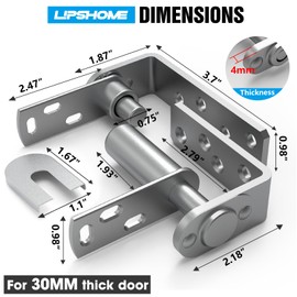 Cafe Door Hinges and Saloon Door Hinges, Swinging Door Hinge Self Closing for Louvre Doors,Swinging Doors, 304 Stainless Steel (Silver-1PCS)