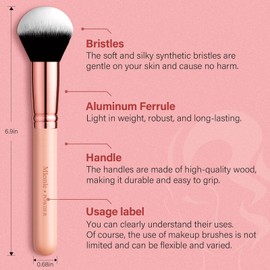 Makeup Brushes Set, Mlemle Professional 26 Pcs Makeup Kit, Include Powder Foundation Concealers Blush Eye shadows 21 Pcs Makeup Brushes and 2 Powder Puff, 3 Makeup Sponge (A01-Pink)