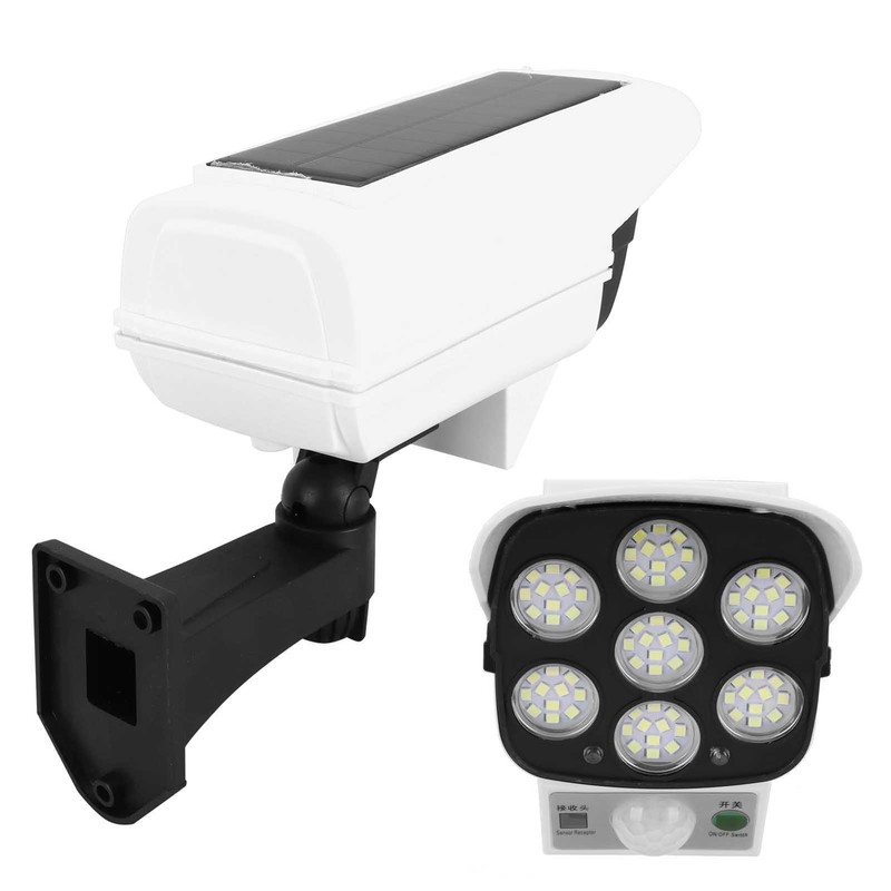 Solar LED Wall Light Simulated Camera Induction Lamp Remote Control