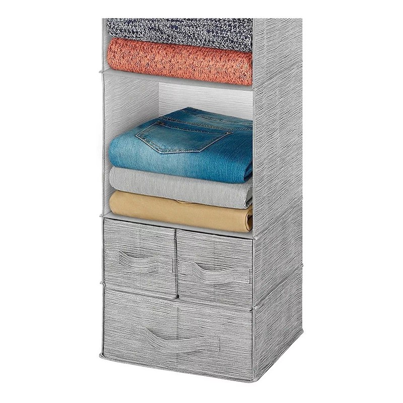 ECANVER Organizador Closet Ropa Zapatos 10 Espacios Colgable Gris