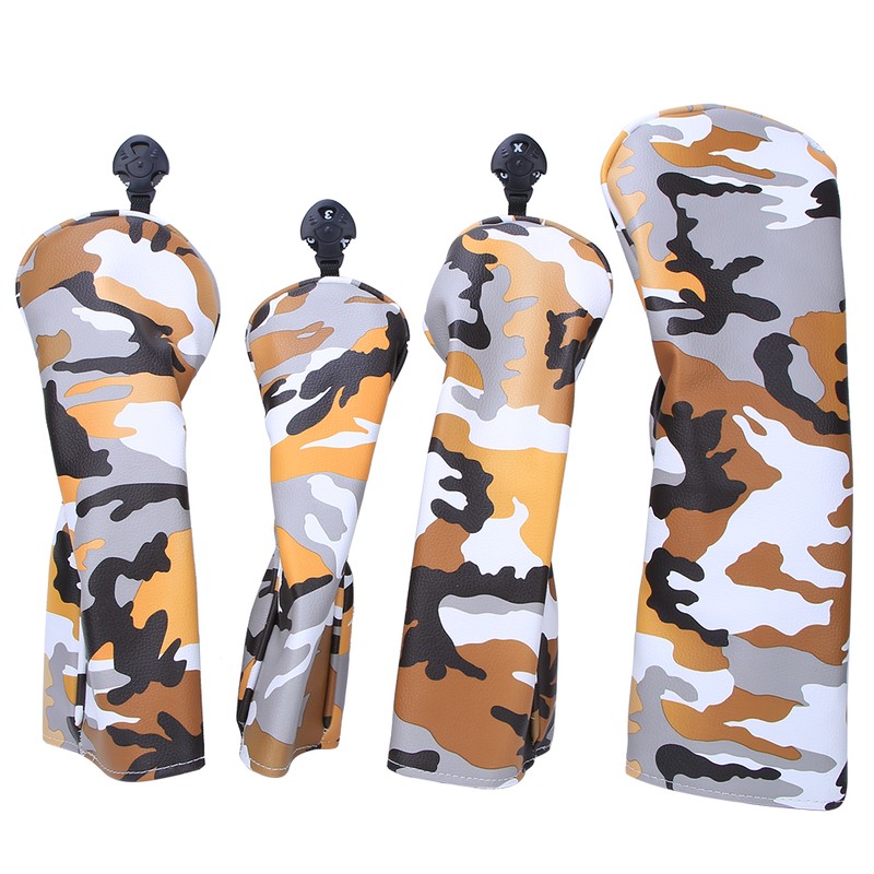 4PCS PU Leather Camouflage Waterproof Thicken Lining Golf Putter Head