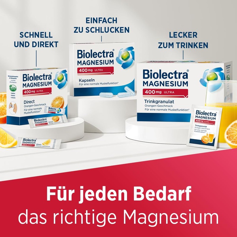 Biolectra Magnesium Direct Sticks Lemon 400 mg Pack of 60: