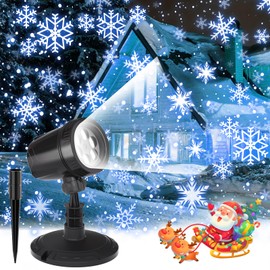 Snowflake Projection Light, Christmas Outdoor High Definition Single Head Snowflake Light, LED Snowfall Spotlight with IP65 Waterproof Rating, Suitable for Christmas Garden Decoration