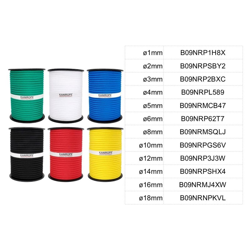 Kanirope® PP Seil Polypropylenseil MULTIBRAID 2mm 100m Farbe Weiß (0100)