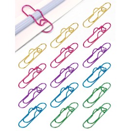 15 clips de metal coloridos para bolígrafos, clips para cuadernos, diarios y libros, clips de papel para estudiantes, profesionales y profesores (2.76 x 0.8 pulgadas)