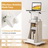 Tangkula Mobile Lectern Podium, Height Adjustable Podium Stand, Standing Desk