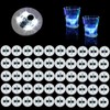 50Pcs LED Coaster Round Flash Cup Mat Sticker Lights for