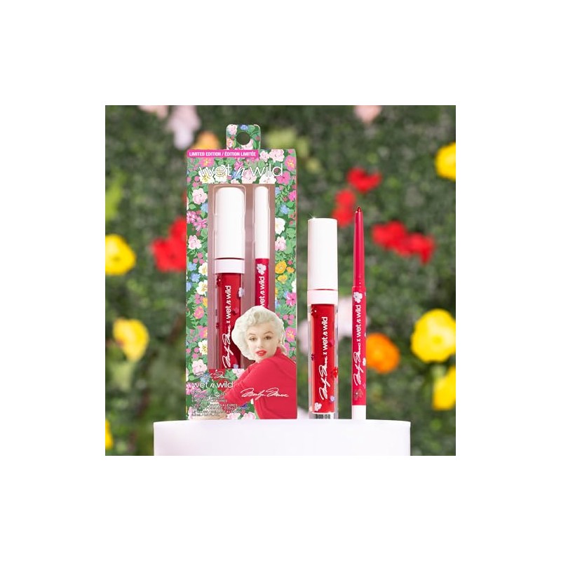 Set Labios Rojos Marilyn Monroe Delineado y gloss Wet n