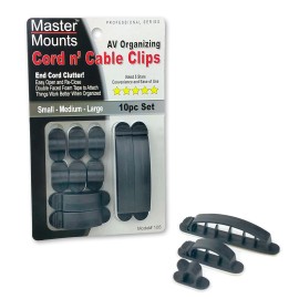 Master Mounts 108 Cord n' Clips AV Organizers, Keeps Cords and Cables 90835