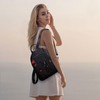 AfitLulu Women's Small 3-Layer Zip Pockets, School Bag with Adjustable