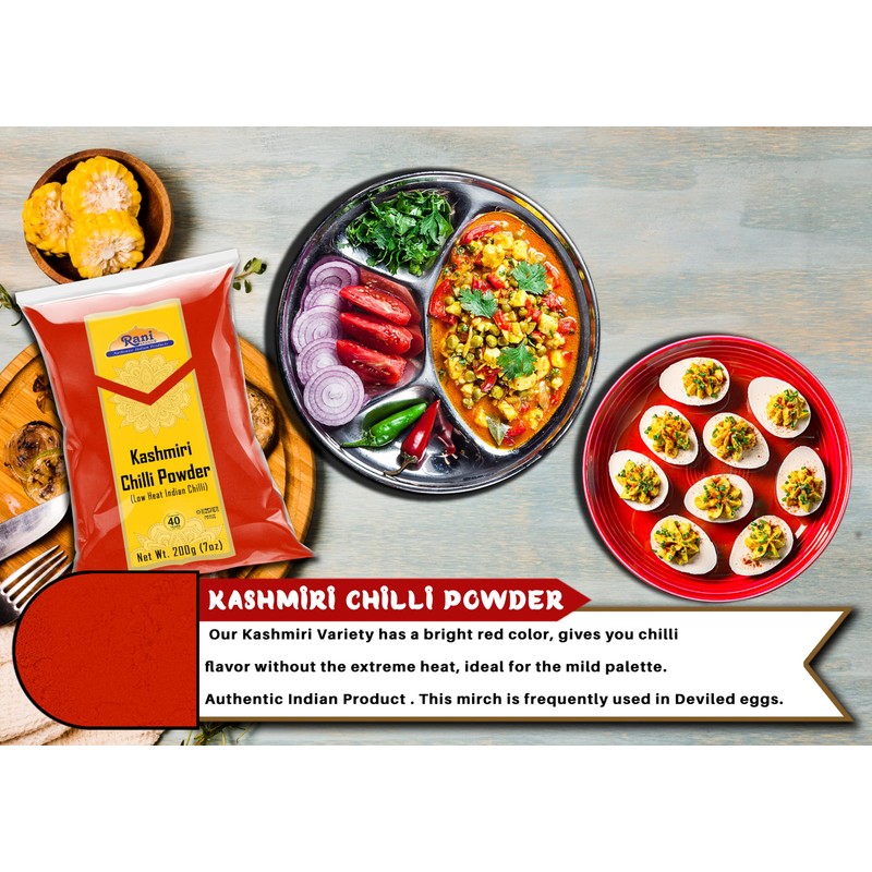 Rani Kashmiri Chilli Powder (Deggi Mirch, Low Heat) Ground Indian
